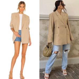 Anine Bing Revolve Kaia Blazer Sand NWT
